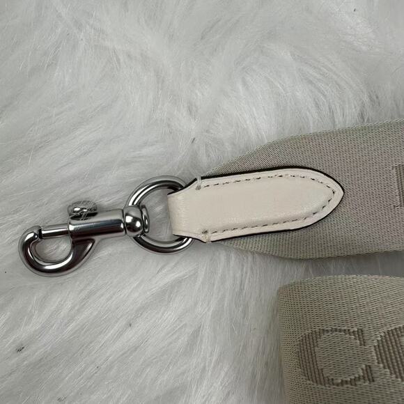 Coach Webbing Strap In Webbing and Smooth Leather/Silver/Chalk CR460 NWT - Picture 4 of 6